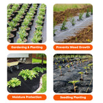 Weed Barrier Fabric - Durable & Heavy Duty 4x10 FT 3.50 OZ, JM Gardens