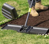 30" x 10" Lawn Leveling Rake with 6.5FT Extra Long Handle, Heavy Duty Stainless