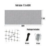 Heavy Duty Deer/Bird Netting - 7.5' x 65', JM Gardens