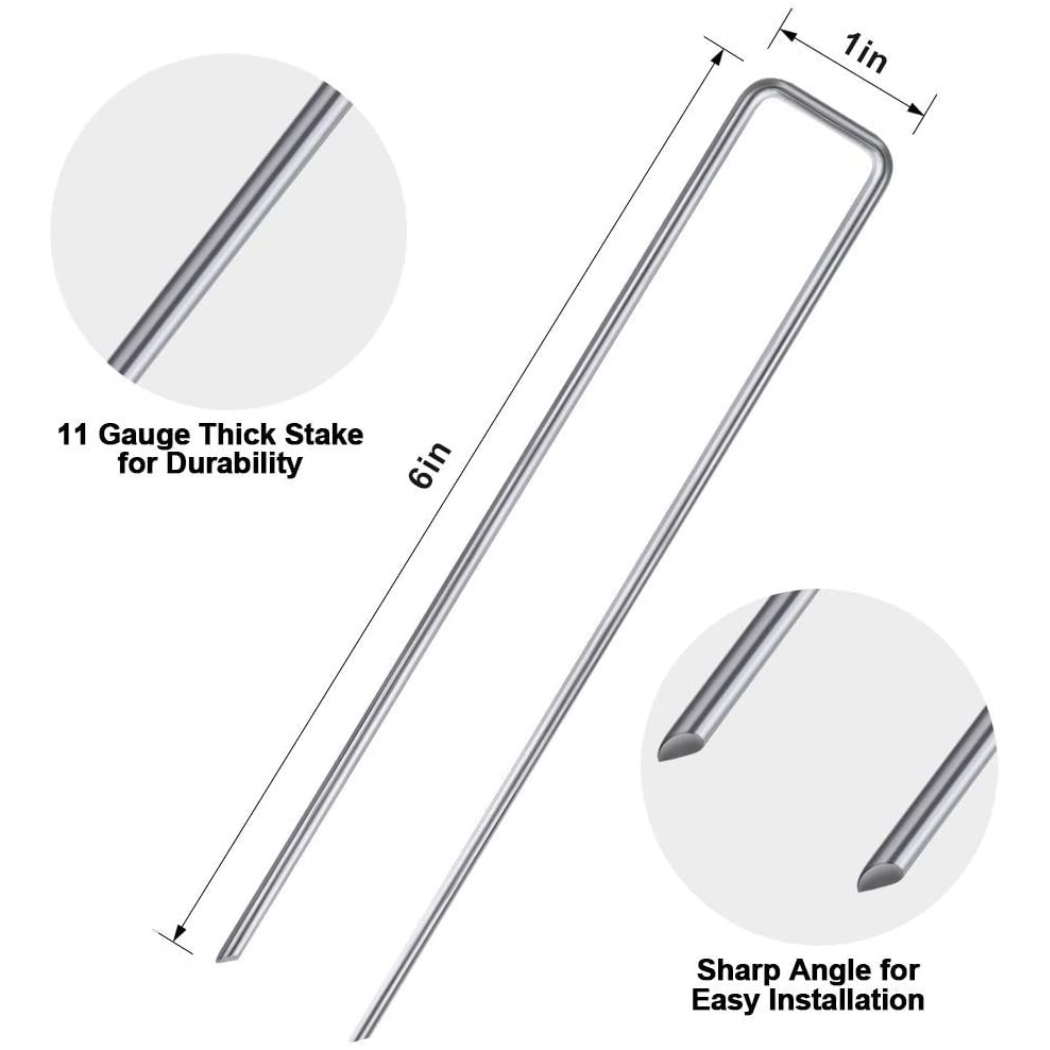 Landscape Staples - Galvanized Garden Stakes 6